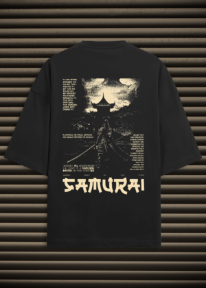 Samurai Shadows Oversized Graphic Unisex Tee - Japanese Folklore Streetwear
