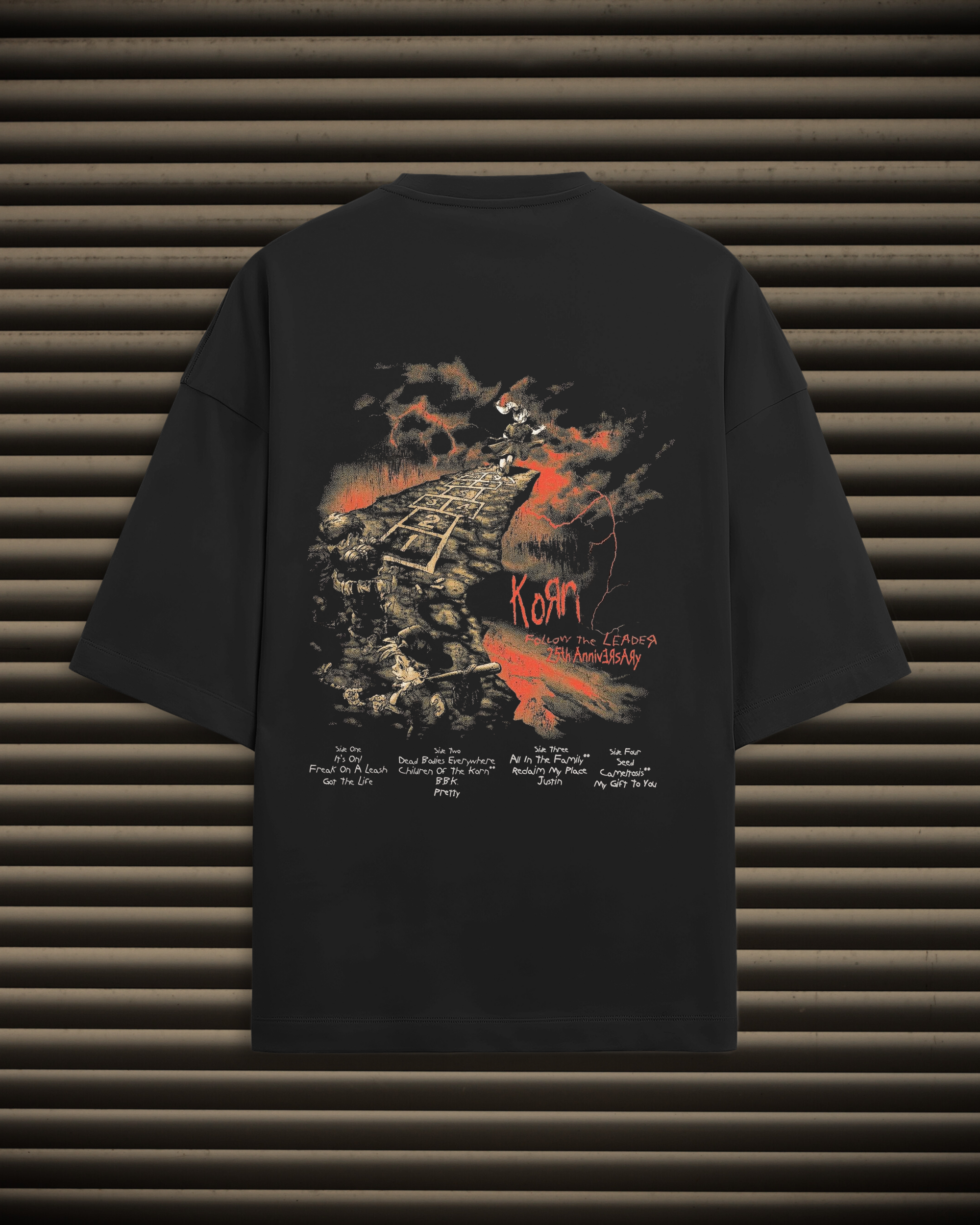 Korn Follow The Leader 25th Anniversary Oversized Graphic Unisex Tee - Nu Metal Streetwear