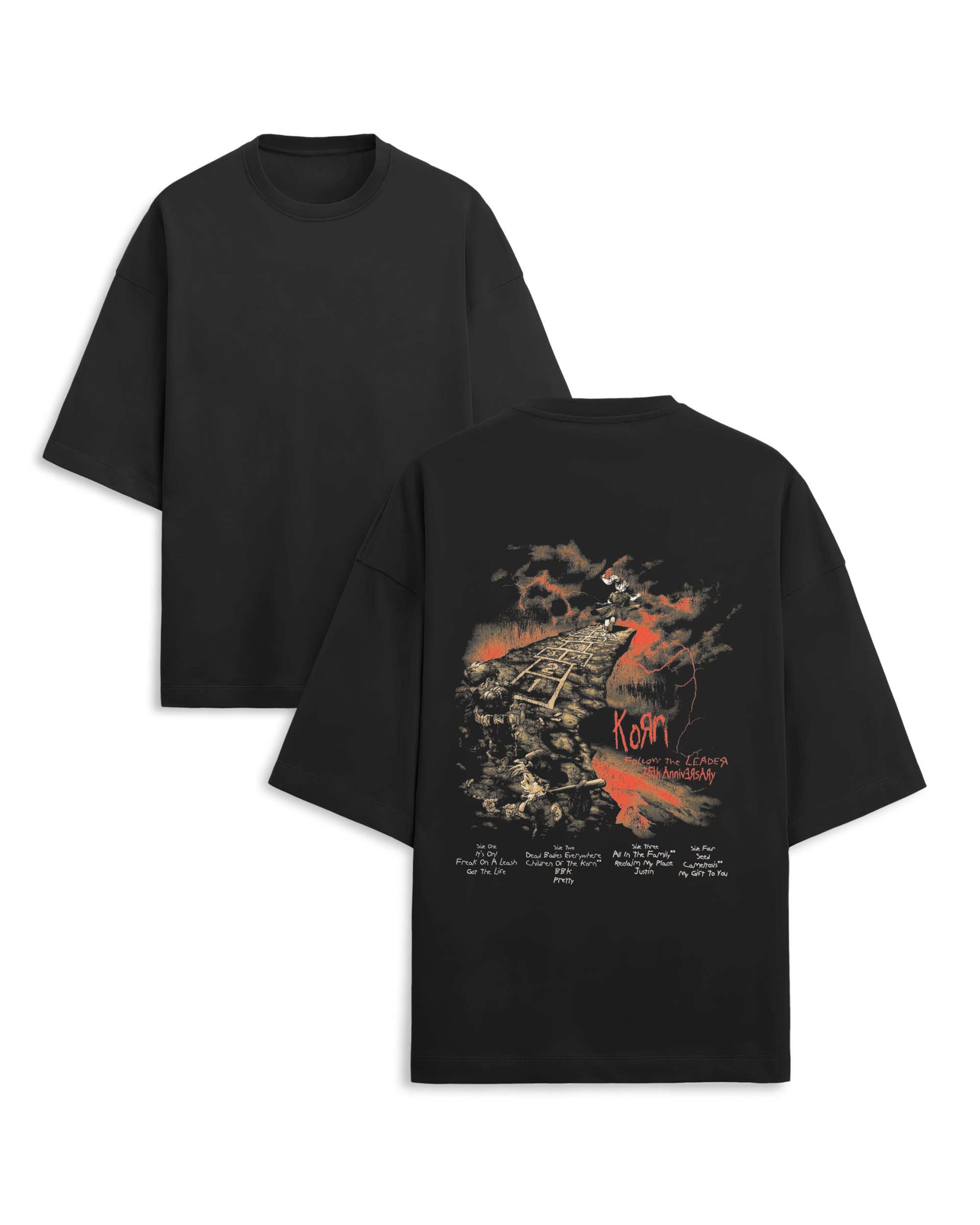 Korn Follow The Leader 25th Anniversary Oversized Graphic Unisex Tee - Nu Metal Streetwear - Image 2