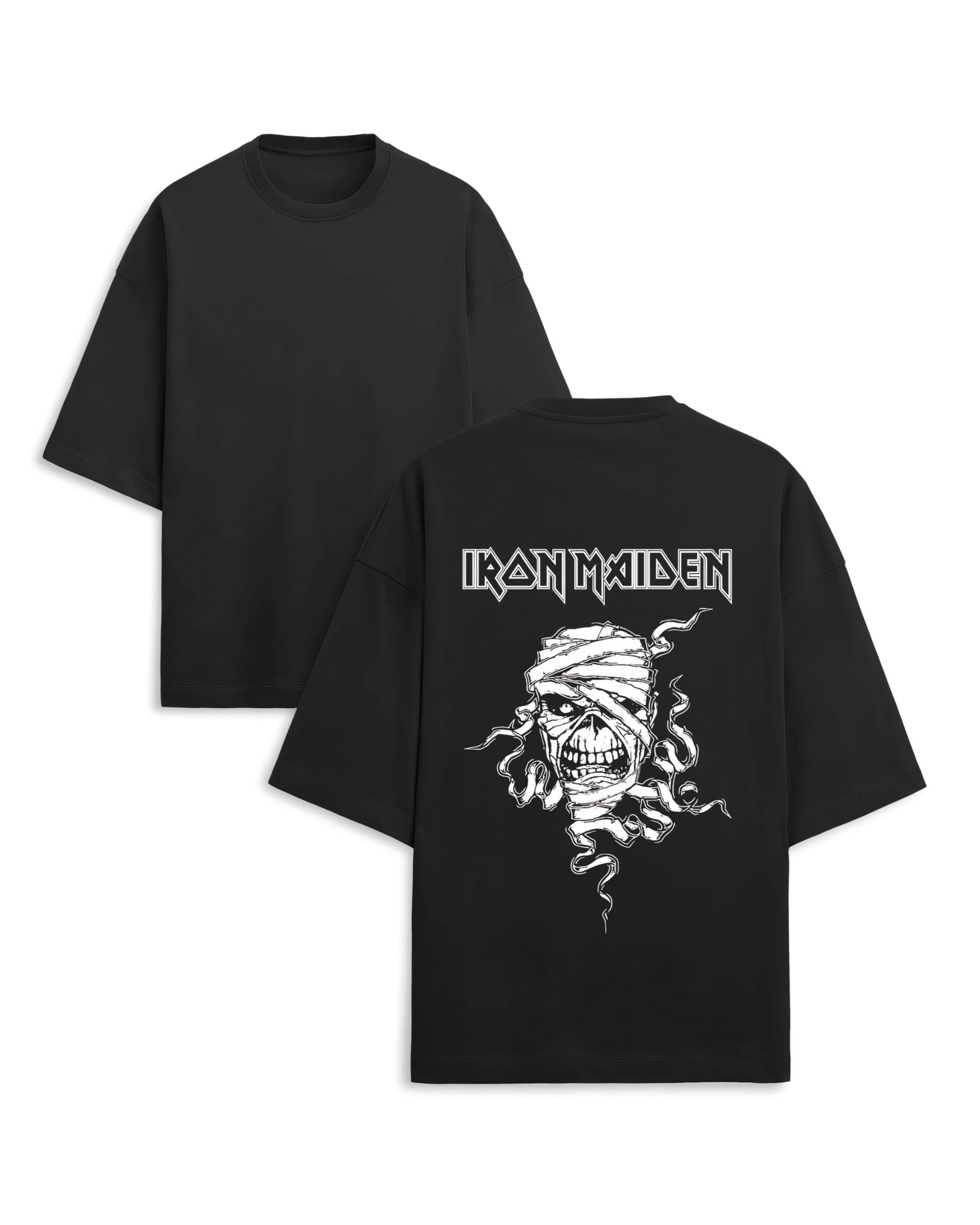 Iron Maiden Powerslave Mummy Eddie Oversized Graphic Unisex Tee - Vintage Metal Streetwear - Image 2