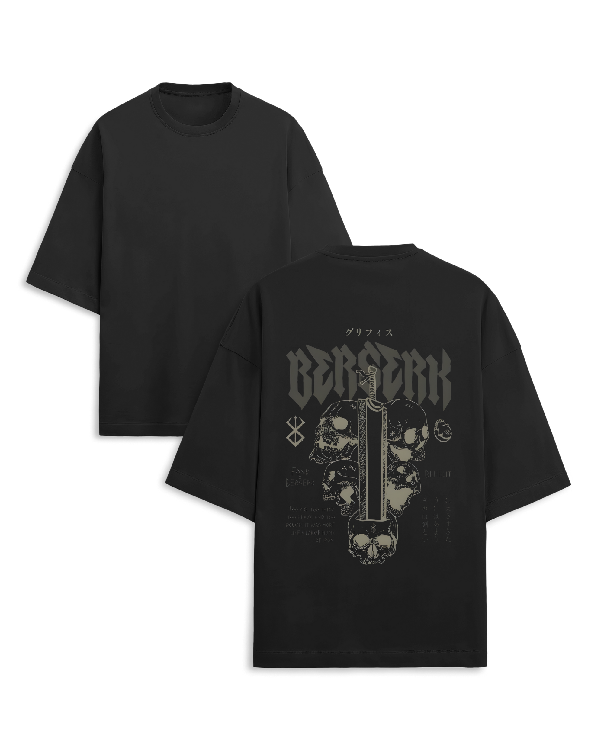 Berserk "Dragon Slayer" Oversized Graphic Unisex Tee | Dark Fantasy Anime Streetwear - Image 2