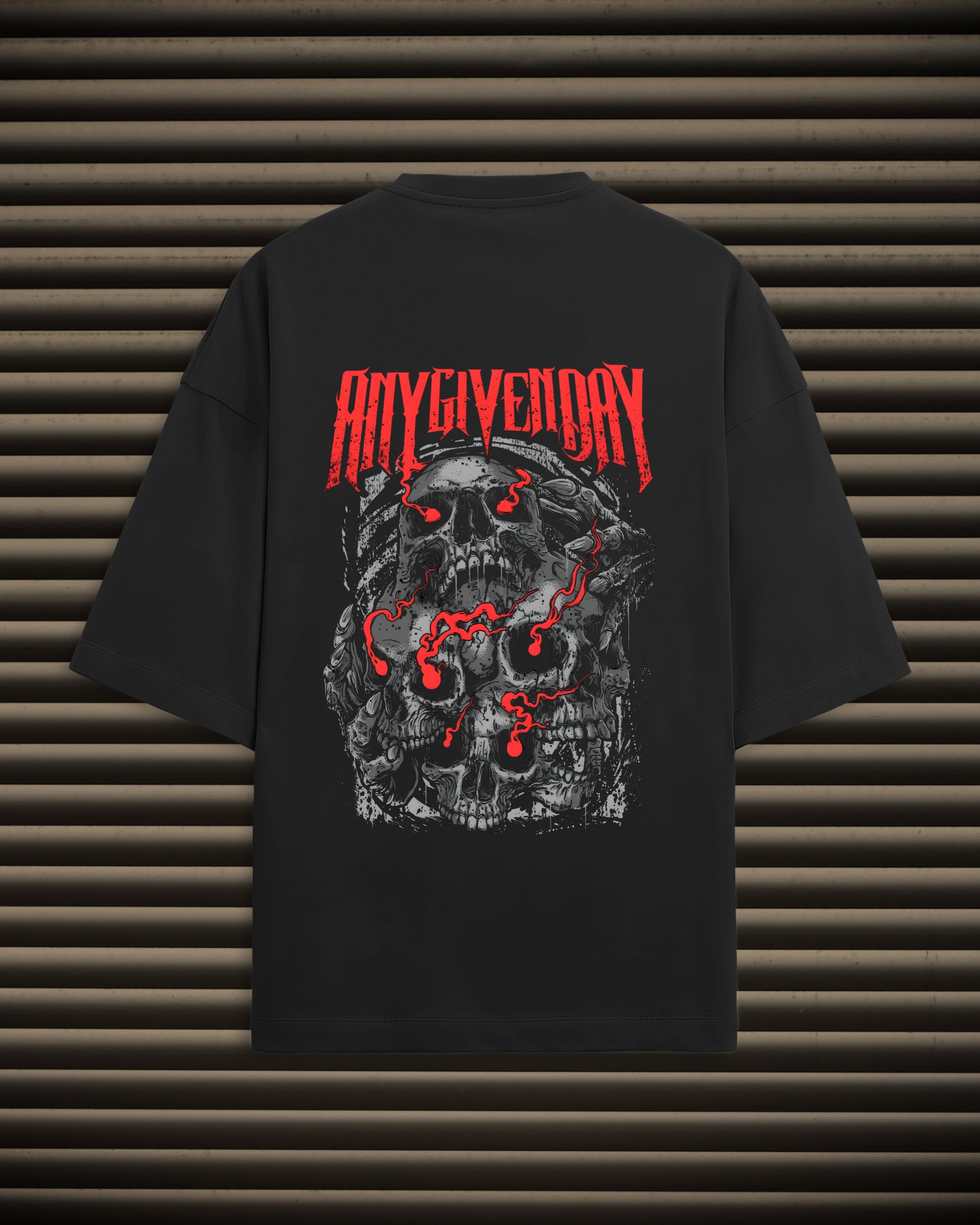 Any Given Day "Crimson Soul" Oversized Graphic Unisex Tee | Metalcore Streetwear