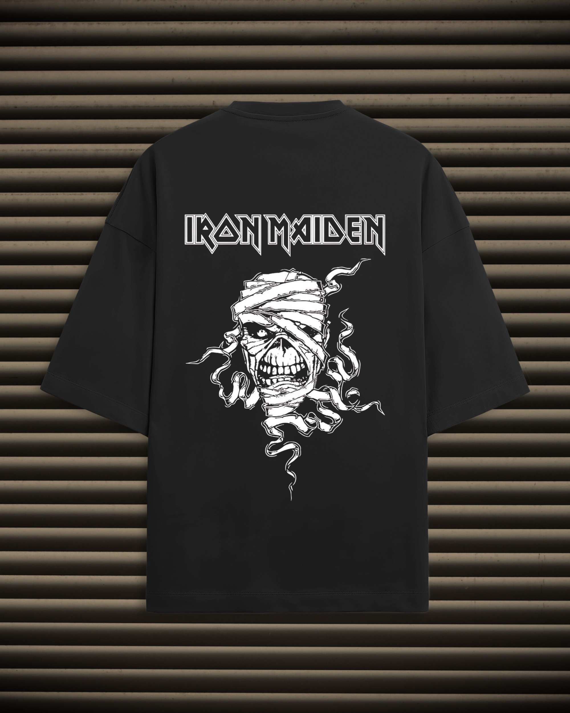 Iron Maiden Powerslave Mummy Eddie Oversized Graphic Unisex Tee - Vintage Metal Streetwear